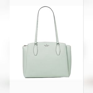 ♠️ kate spade Monet Pebbled Leather Large Triple Compartment Tote, Crystal Blue